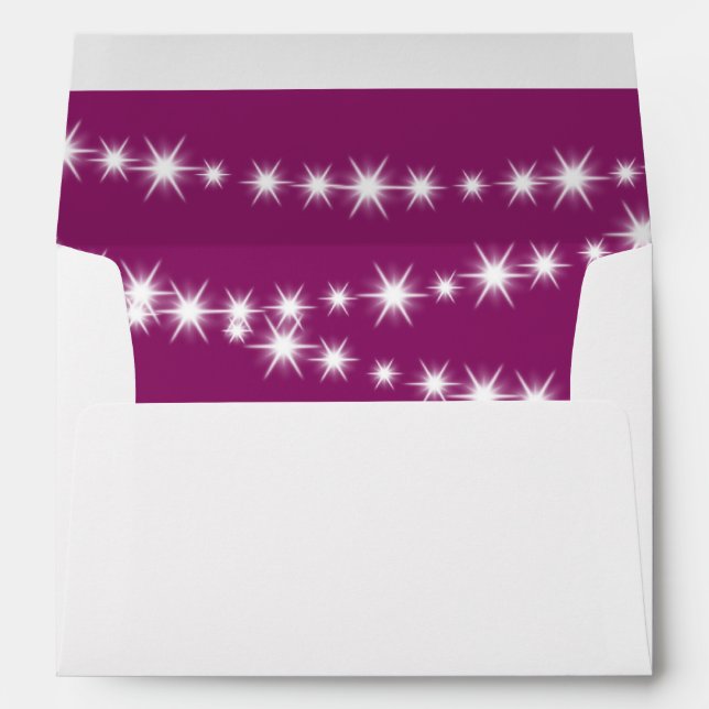 Twinkle Lights Invitation Envelope (magenta) (Back (Bottom))