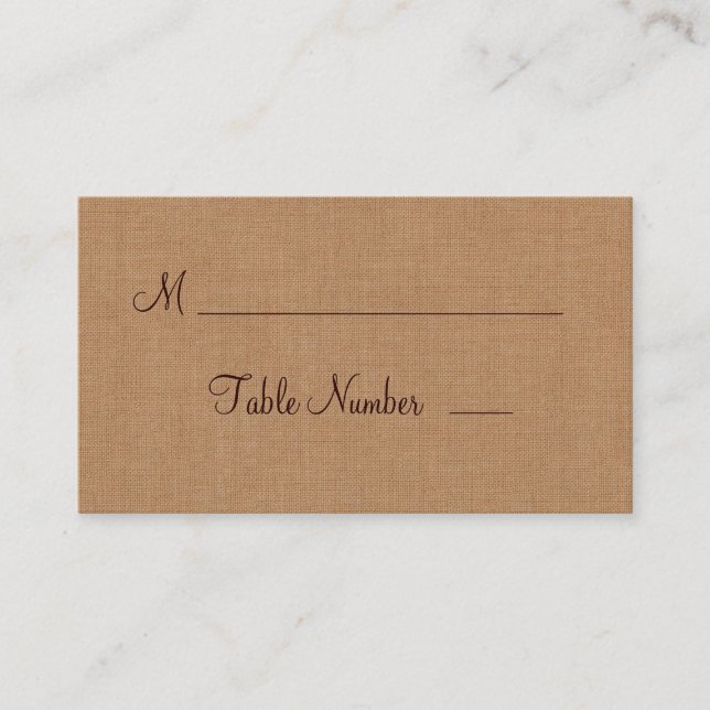 Twinkle Lights on Burlap Place Card (Front)