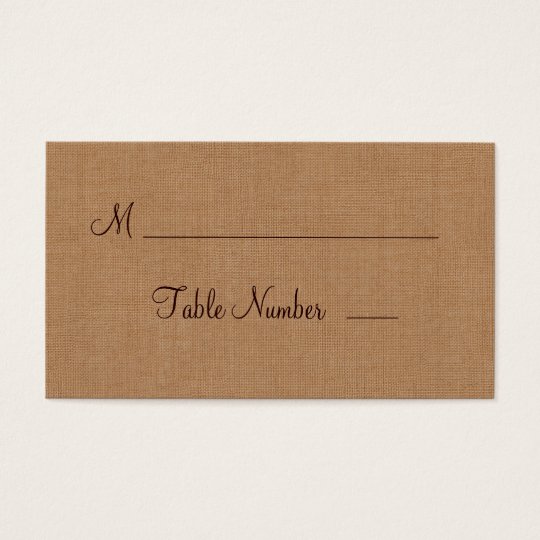 Twinkle Lights on Burlap Place Card