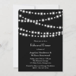 Twinkle Lights Rehearsal Dinner Invitation