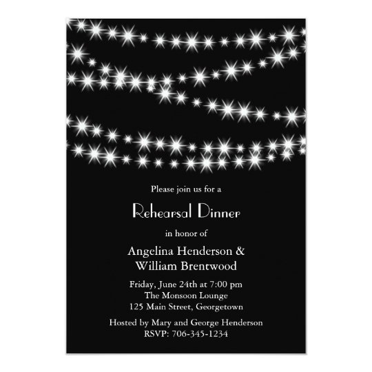 Twinkle Lights Rehearsal Dinner Invitation