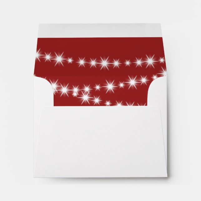 Twinkle Lights RSVP Envelope (red) (Back (Bottom))