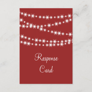 Twinkle Lights RSVP (red) Card