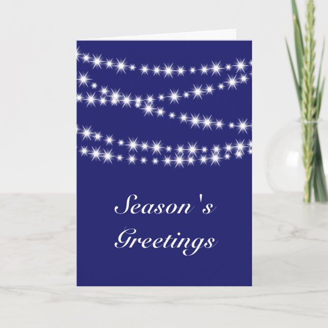 Twinkle Lights Season's Greetings Holiday Card (Front)