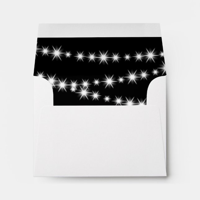 Twinkle Lights Thank You Card Envelope (black) (Back (Bottom))