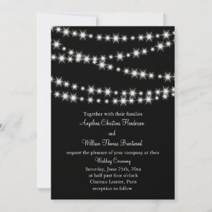 Twinkle Lights Wedding Invitation (black)