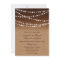Twinkle Lights Wedding Invitation on Shaded Burlap