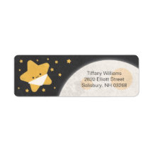 Twinkle Lil Star Baby Shower Return Address Labels