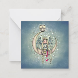 Twinkle Little Angel and Owl Illustrated Art Card