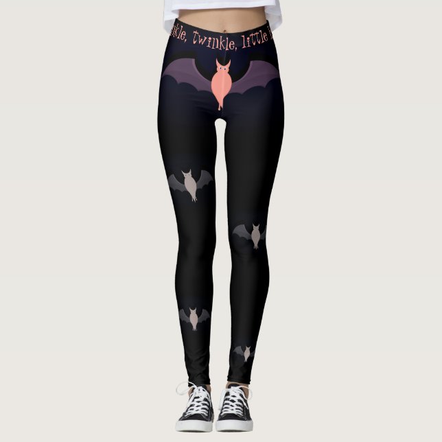 Twinkle Little Bat Halloween Leggings (Front)