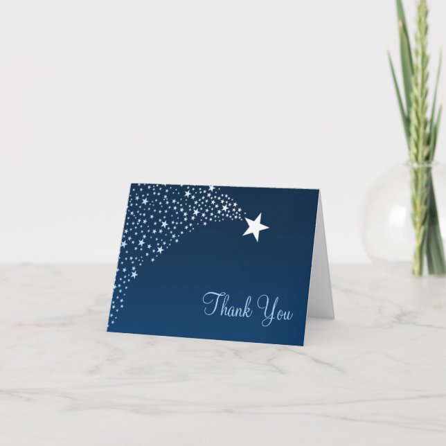 Twinkle Little Shooting Star Baby Shower Thank You Card (Front)
