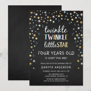 Twinkle Little Star 4 Years Old Is What You Are! Invitation