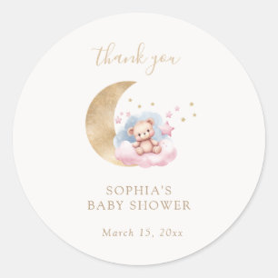 Twinkle Little Star Baby Bear Thank You Favour Classic Round Sticker
