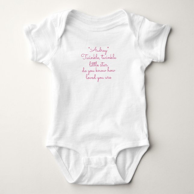 Twinkle little star baby bodysuit monogrammed (Front)