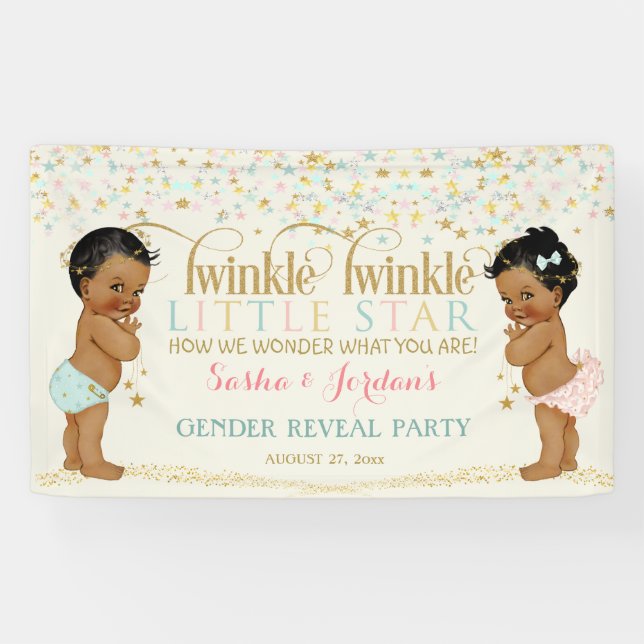 Twinkle Little Star Baby Gender Neutral Ethnic Banner (Horizontal)