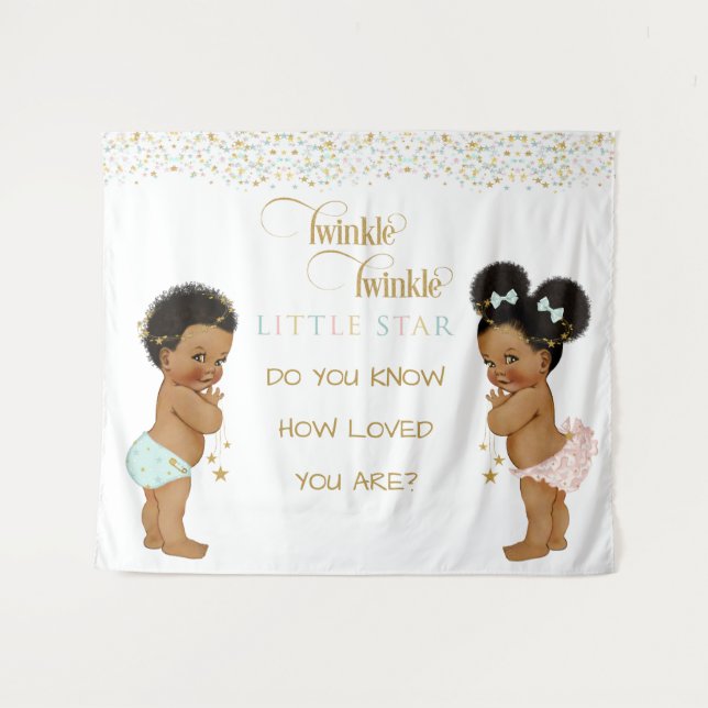 Twinkle Little Star Baby Gender Neutral Ethnic Tapestry (Front (Horizontal))