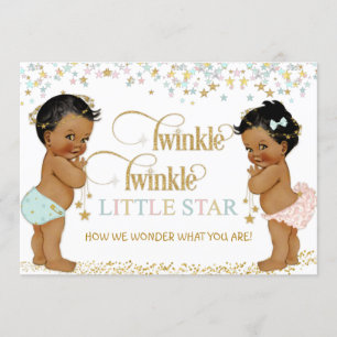 Twinkle Little Star Baby Gender Reveal Ethnic Invitation