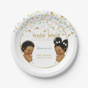 Twinkle Little Star Baby Gender Reveal Ethnic Paper Plate