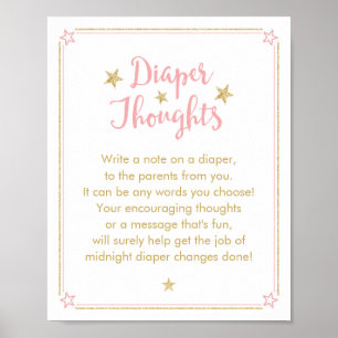 Twinkle Little Star Baby Girl Shower Diaper Sign