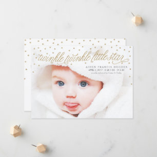 Twinkle Little Star Baby Photo Birth Announcement