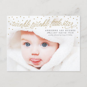 Twinkle Little Star Baby Photo Birth Announcement
