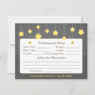 Twinkle Little Star Baby Prediction Advice Name Card