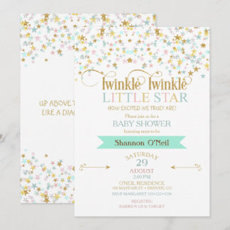 Twinkle Little Star Baby Shower Any Colour Invitation