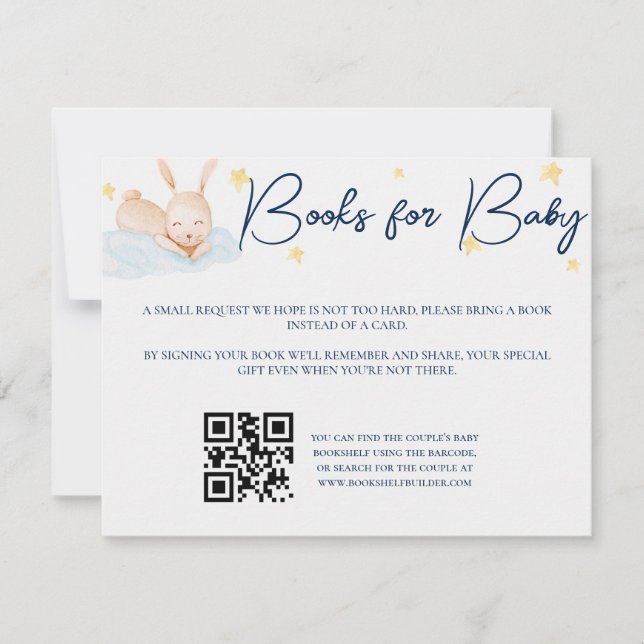 Twinkle Little Star Baby Shower Book Card (Front)