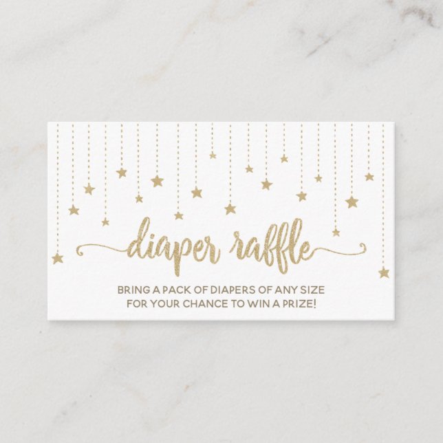 Twinkle Little Star Baby Shower Diaper Raffle Card (Front)