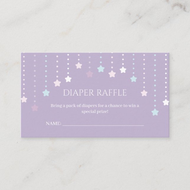 Twinkle Little Star Baby Shower Diaper Raffle Enclosure Card (Front)