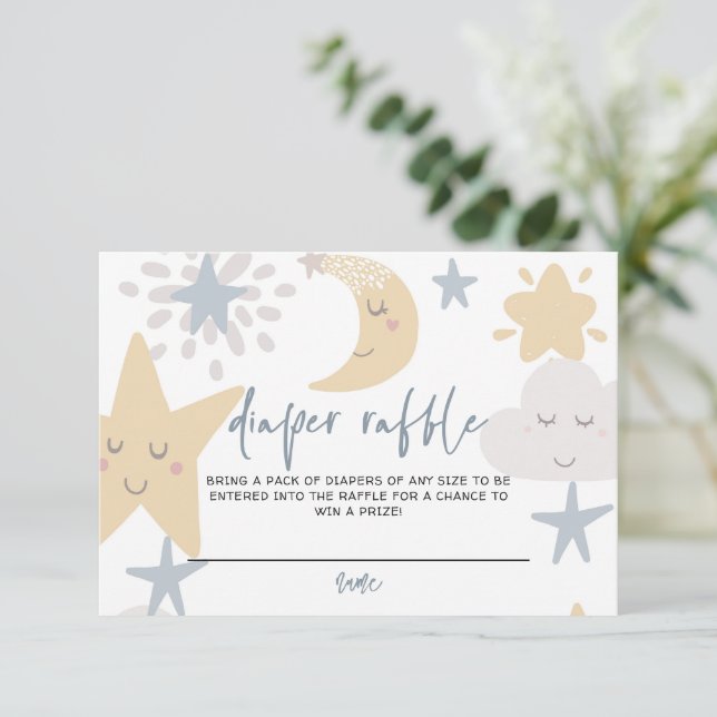 Twinkle Little Star Baby Shower Diaper Raffle Enclosure Card (Standing Front)
