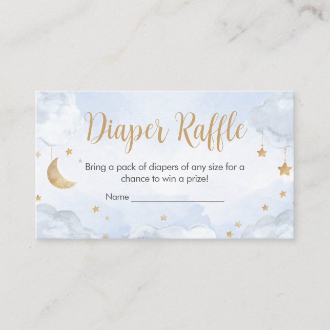 Twinkle Little Star Baby Shower Diaper Raffle Enclosure Card (Front)