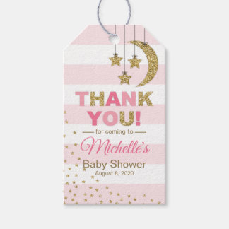 twinkle little star baby shower favour tags pink