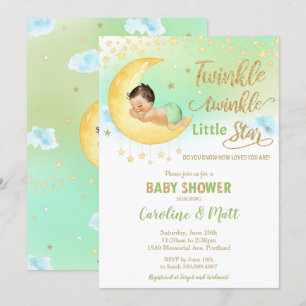 Twinkle Little Star Baby Shower Gender Neutral Inv Invitation