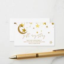 Twinkle Little Star Baby Shower Gift Registry Card