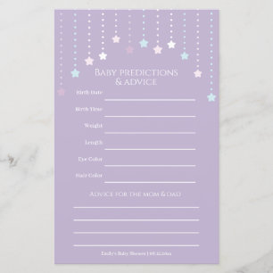 Twinkle Little Star Baby Shower Guessing Game