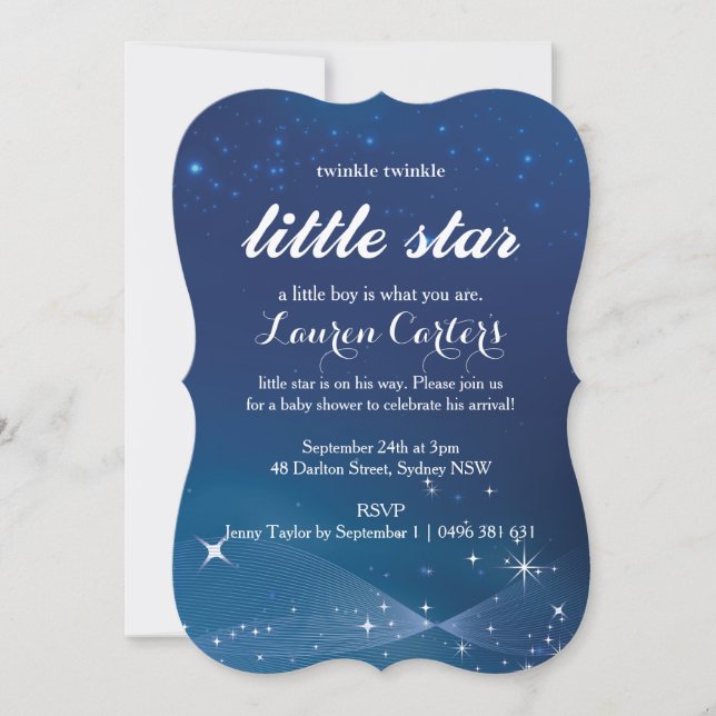 Twinkle little star baby shower invitation (Front)