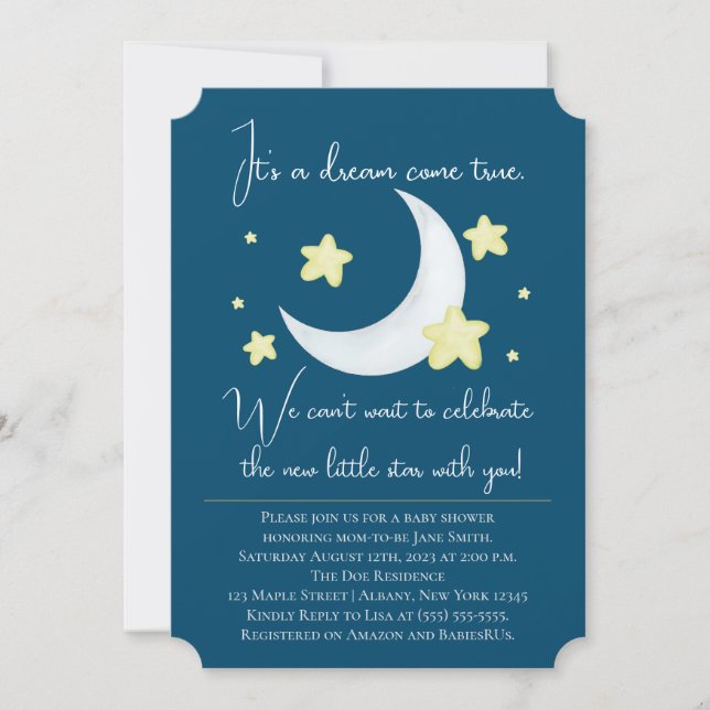 Twinkle Little Star Baby Shower Invitation (Front)