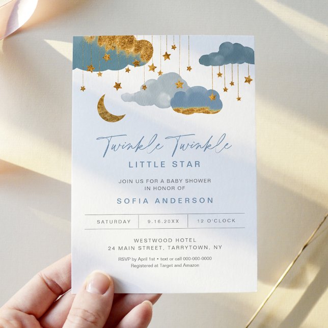 Twinkle Little Star Baby Shower Invitation Boy (Creator Uploaded)
