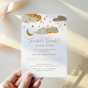 Twinkle Little Star Baby Shower Invitation Neutral