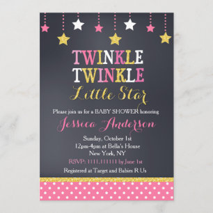 Twinkle Little Star Baby Shower Invitations