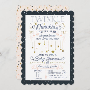 Twinkle Little Star Baby Shower Invitations