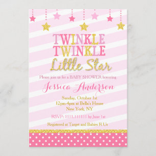 Twinkle Little Star Baby Shower Invitations