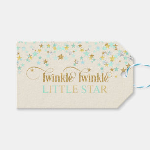 Twinkle Little Star Baby Shower Mint Green Gift Tags