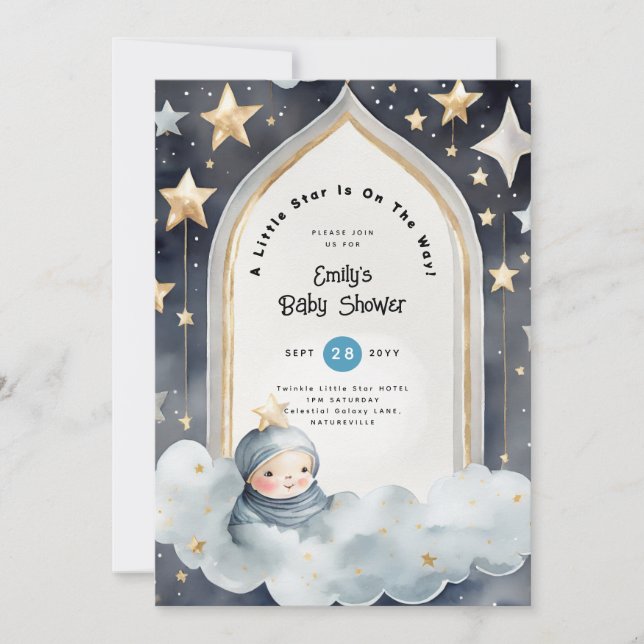Twinkle Little Star BABY SHOWER or 1st BIRTHDAY    Invitation (Front)