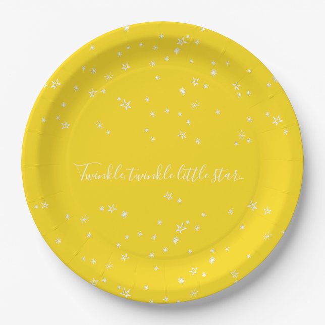Twinkle Little Star Baby Shower Paper Plates (Front)