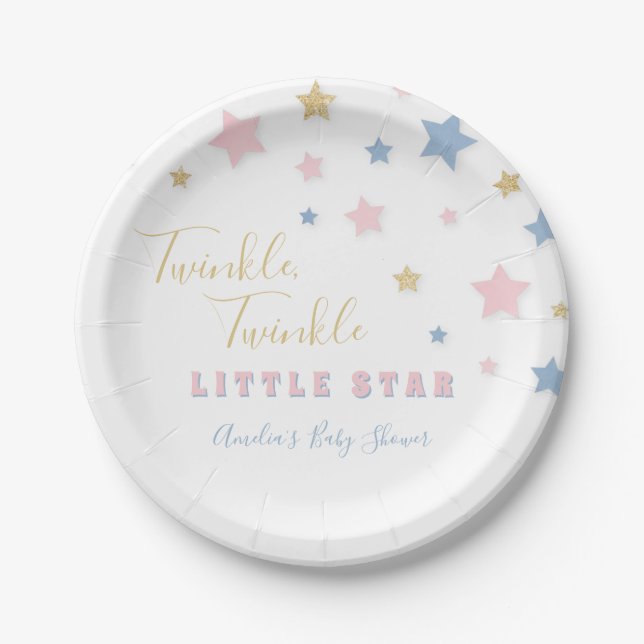 Twinkle Little Star Baby Shower Plates (Front)