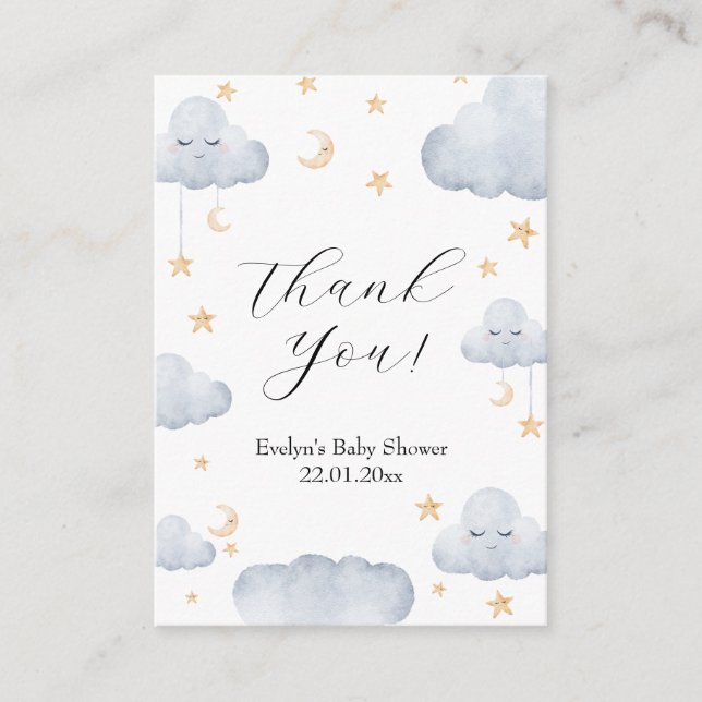 Twinkle Little Star  Baby Shower Thank You Enclosure Card (Front)