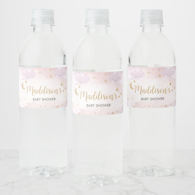 Twinkle Little Star Baby Shower Water Bottle Label (Bottles)