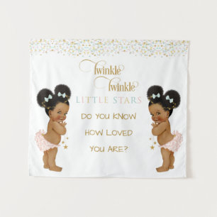 Twinkle Little Star Baby Twin Girls Ethnic Tapestry